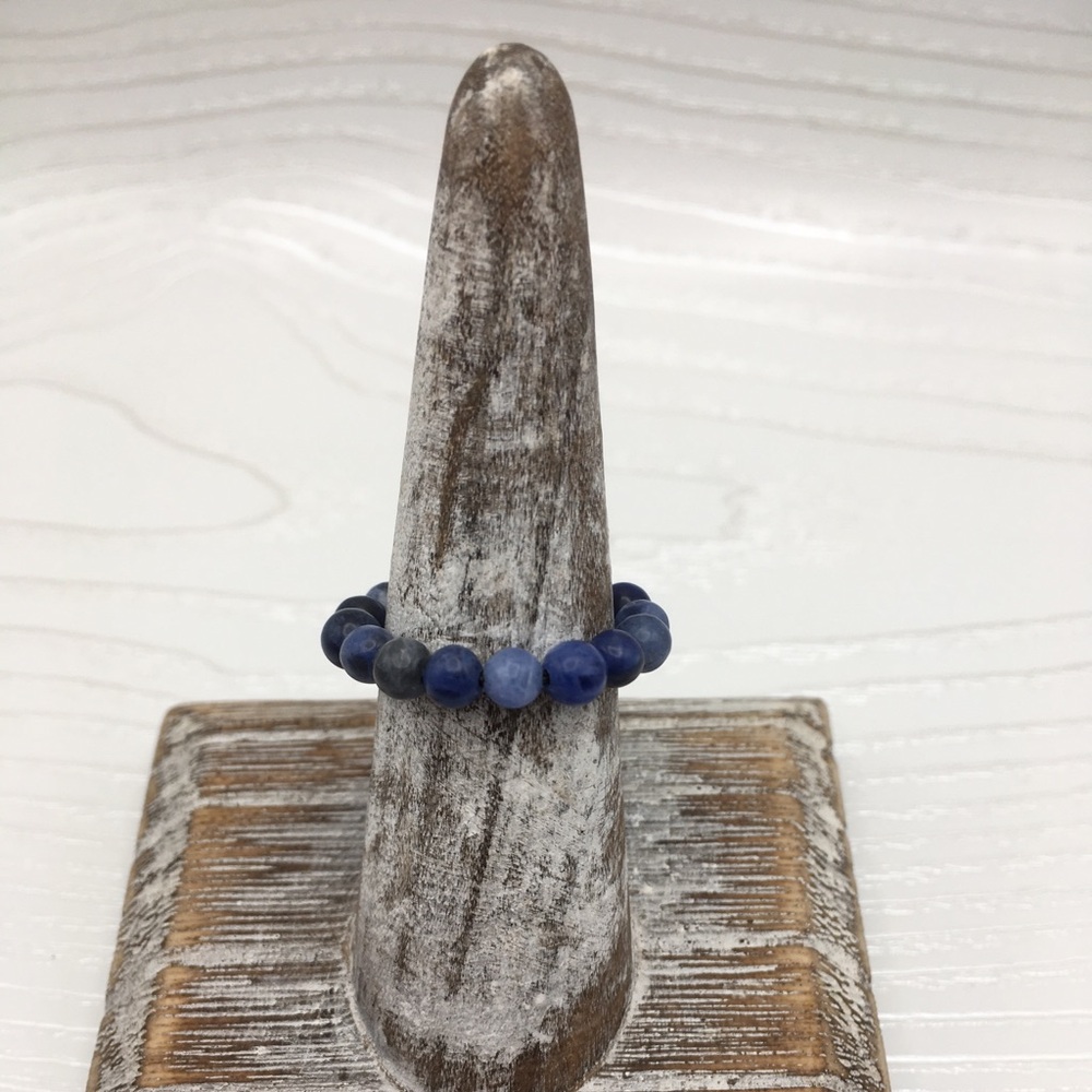HANDCRAFTED Sodalite Stretch Bead Ring